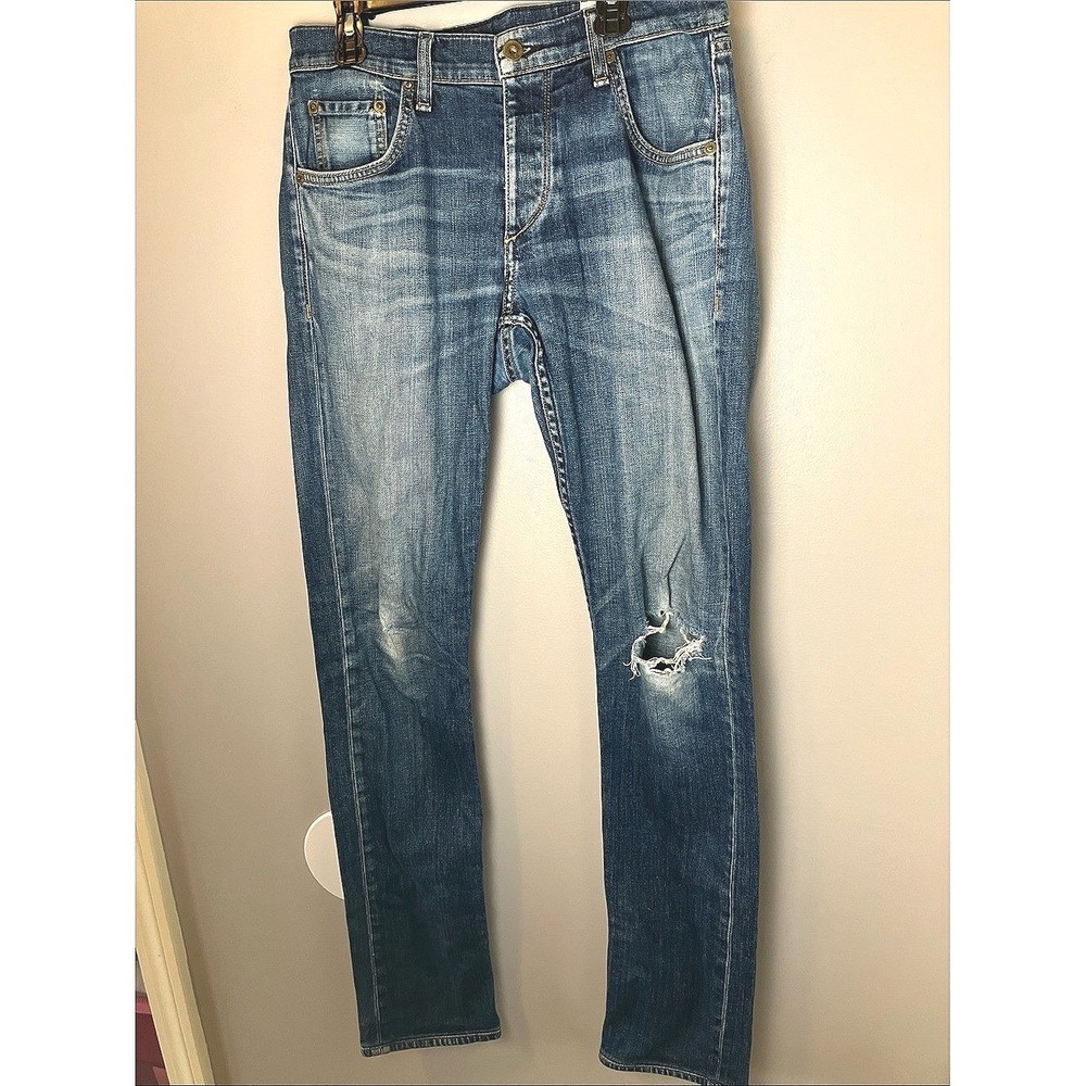 rag & bone Men's Distressed Blue Slim Jeans Standard Issue Size 30